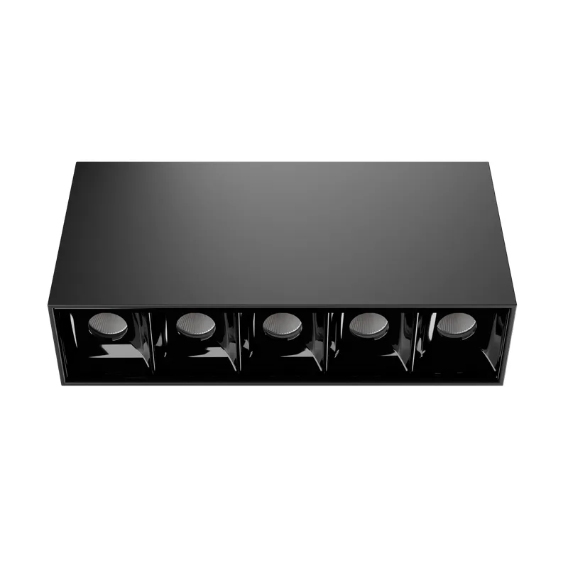 Luminária de Sobrepor Retangular 10W LED 3000K Luz Amarela Bivolt Preta Antiofuscante AY20025 Pandora Ayla