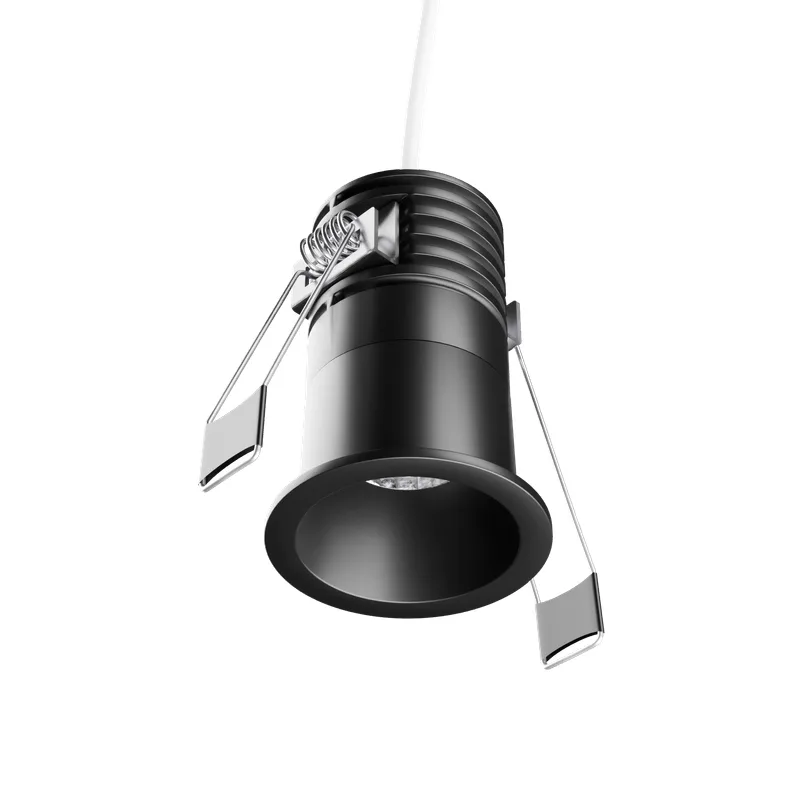 Spot de Embutir Redondo 4W LED 3000K Luz Amarela Bivolt Preto Antiofuscante AY189746 Revo Ayla