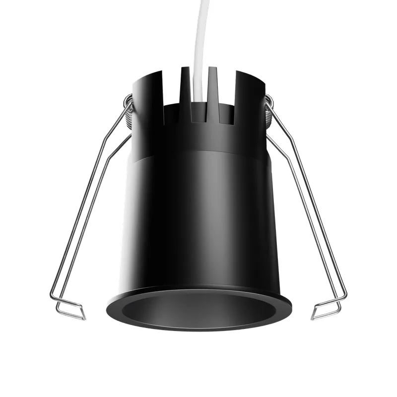 Spot de Embutir Redondo 7W LED 3000K Luz Amarela Bivolt Preto Antiofuscante AY189748 Revo Ayla