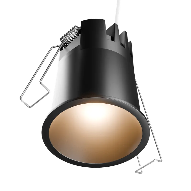 Spot de Embutir Redondo 12W LED 3000K Luz Amarela Bivolt Preto Antiofuscante AY189750 Revo Ayla