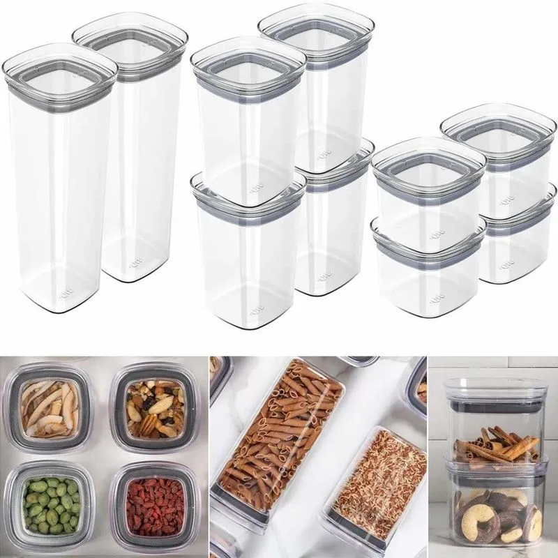 Conjunto 10 Potes Transparentes Hermético Modular Bpa Free