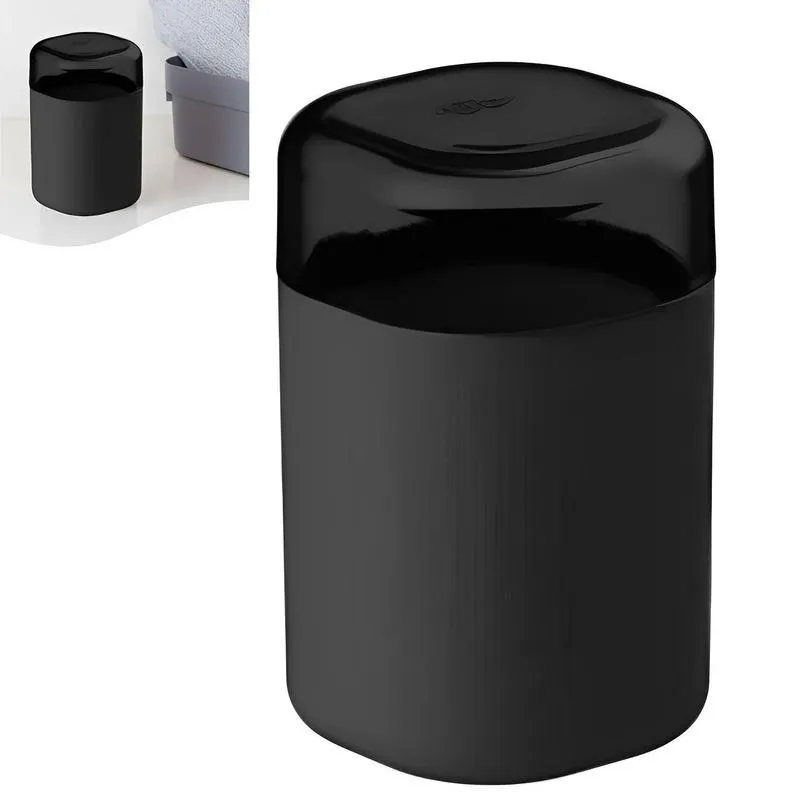 Porta Algodão E Cotonete Dual Organizador Pia Banheiro Preto