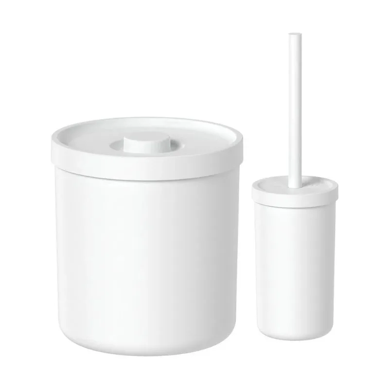 Kit Lixeira + Escova Sanitária Bold Branco Ou