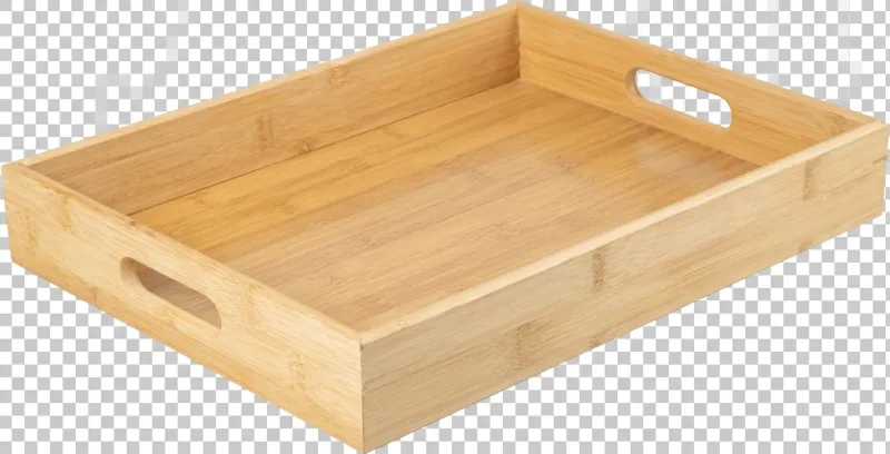 BANDEJA COM ALCAS SENSE 37X28,5X5,5CM BAMBU