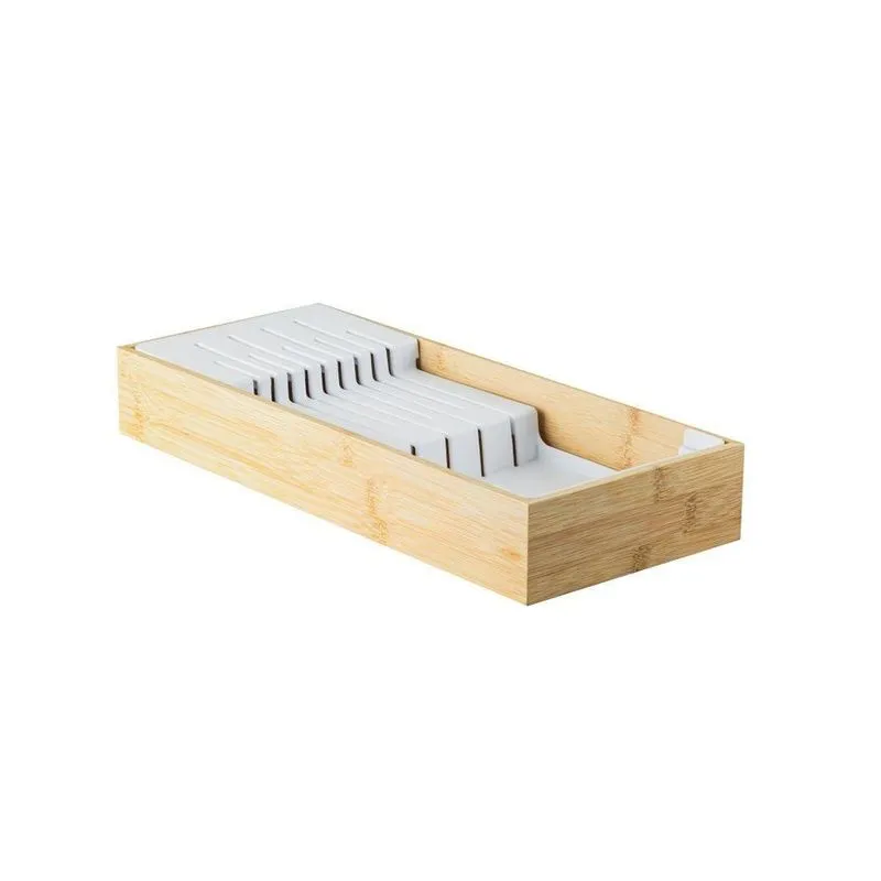 Organizador De Facas De Bambu Keep Ou 38 X 15,8 X 5,6 Cm Cor: bambu