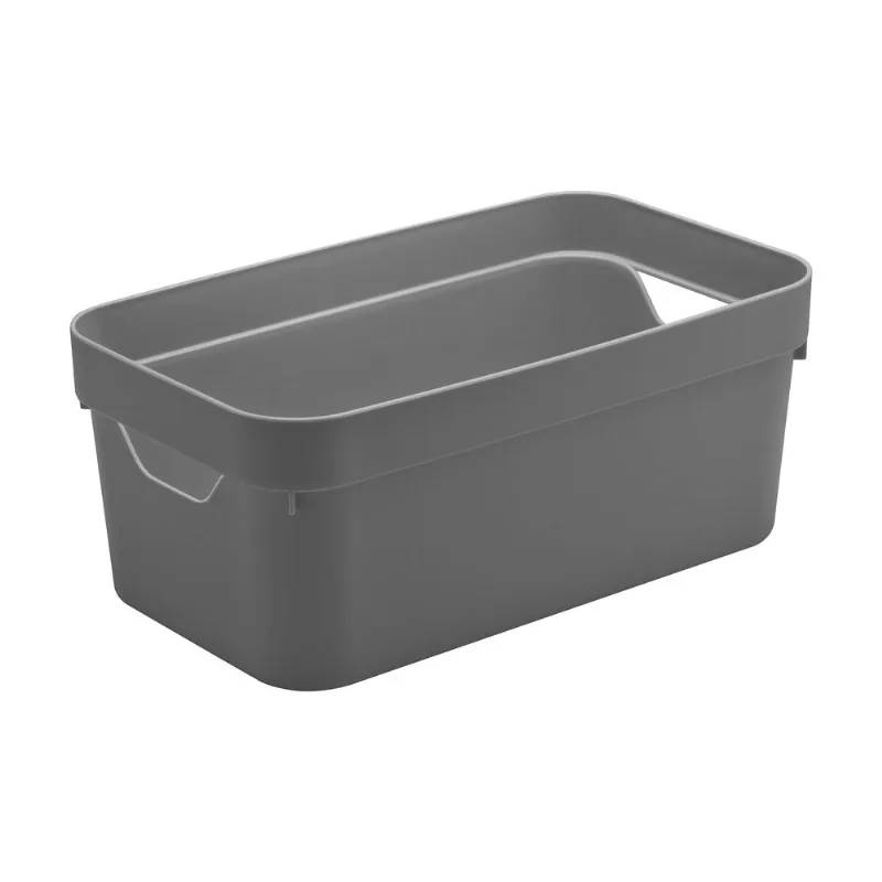 Caja organizadora pequeña Cube gris 29.5x16.5x12.5 cm