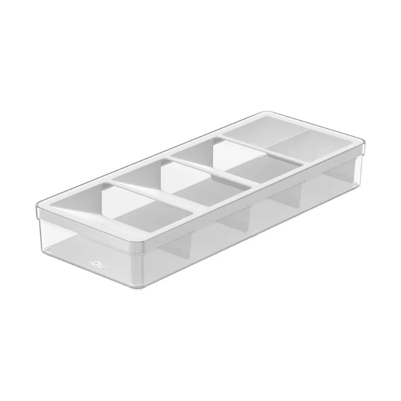 Organizador de cubiertos Clear blanco 37.5x15x5.6 cm