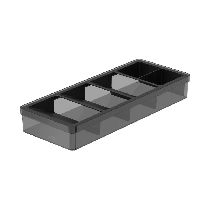 Organizador de cubiertos Clear negro 37.5x15x5.6 cm