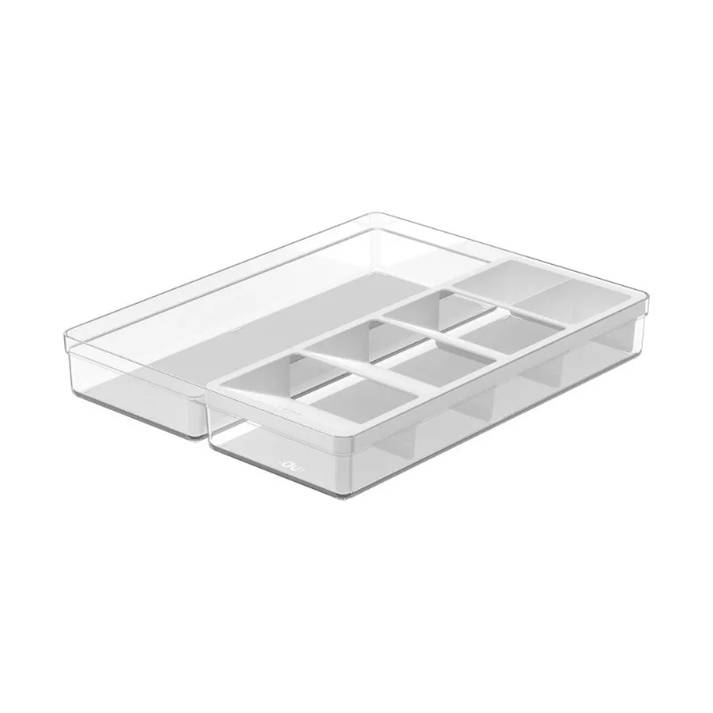 Organizador de cubiertos y utensilios Clear blanco