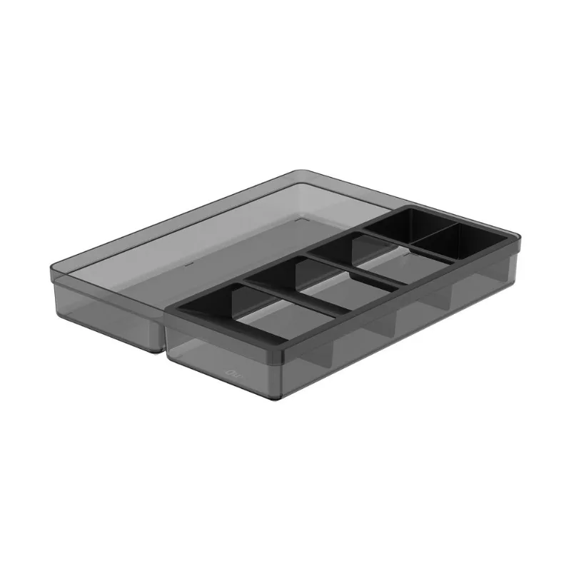 Organizador de cubiertos y utensilios Clear negro