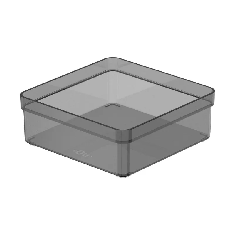 Organizador de cajón Clear 15x15x5.6 cm fume transparente