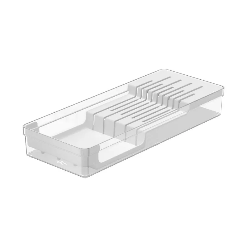 Organizador de cuchillo Clear blanco 37.5x15x5.6 cm
