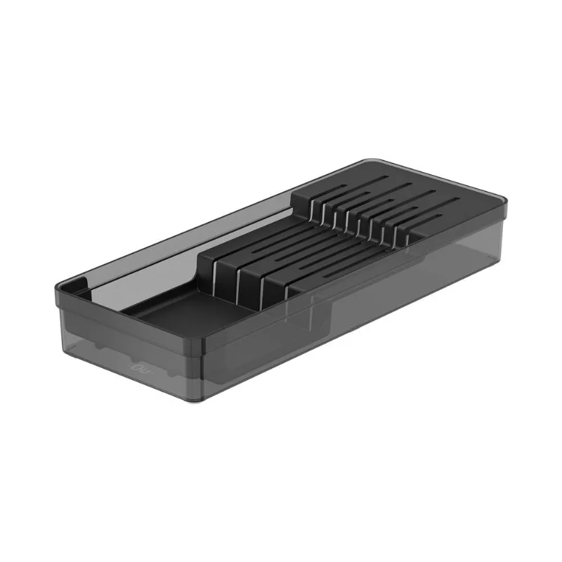 Organizador de cuchillo Clear negro 37.5x15x5.6 cm