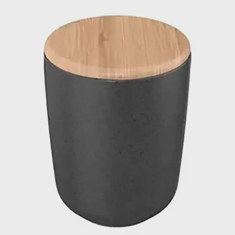 Porta Algodão Com Tampa Osaka Preto Marmorizado PAO300PTMF - Ou