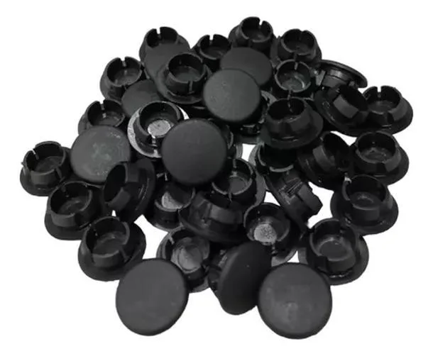 Tapa Furo Plástico 08mm Preto Pcte C/100pçs