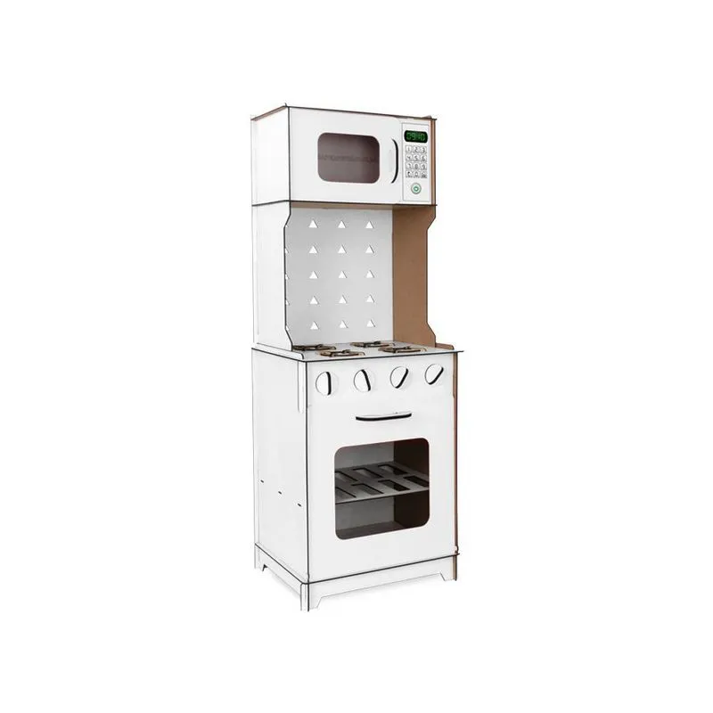 Cozinha Infantil Modulada - Fogão E Microondas - Branco
