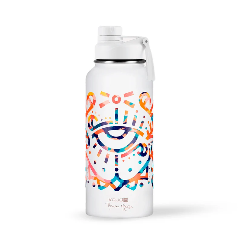 Garrafa Térmica Kouda Ladakh - Renan Manga - 960ml - Branco - KOUDA