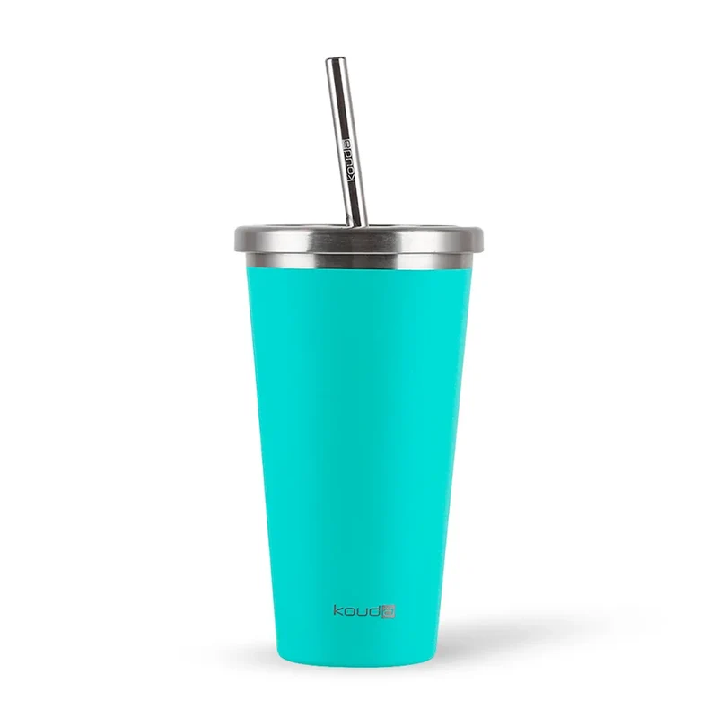Copo Térmico com Canudo Kouda Beni - 570ml - Verde Água - KOUDA