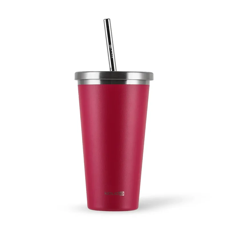 Copo Térmico com Canudo Kouda Beni - 570ml - Marsala - KOUDA