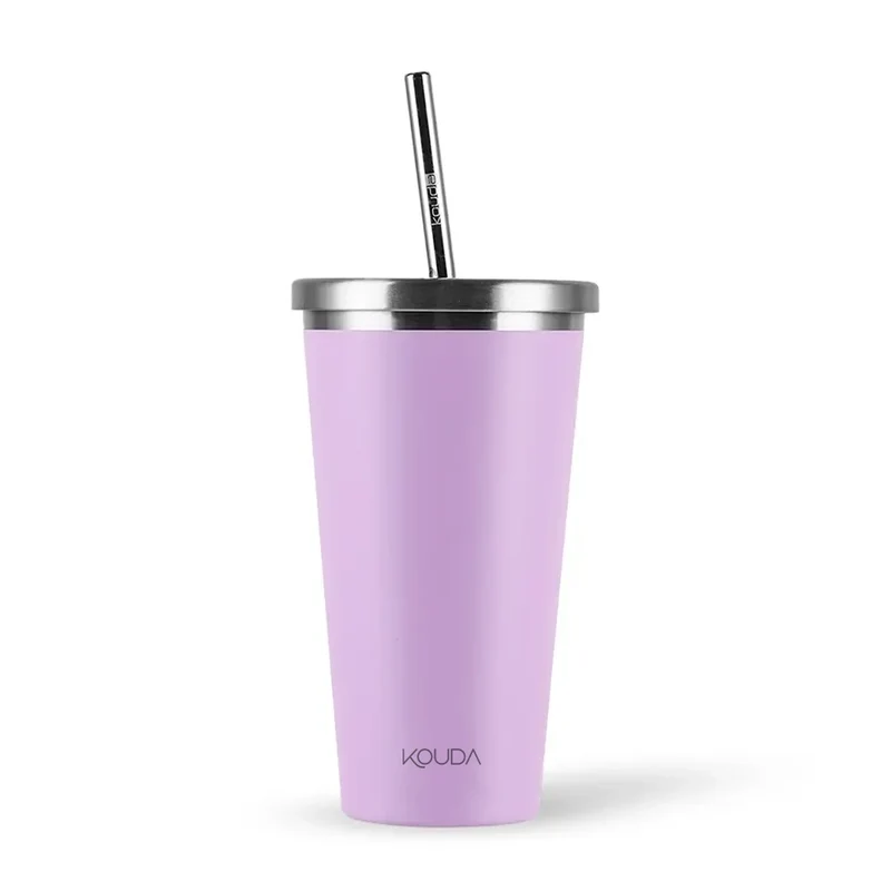 Copo Térmico com Canudo Kouda Beni - 570ml - Lavanda - KOUDA