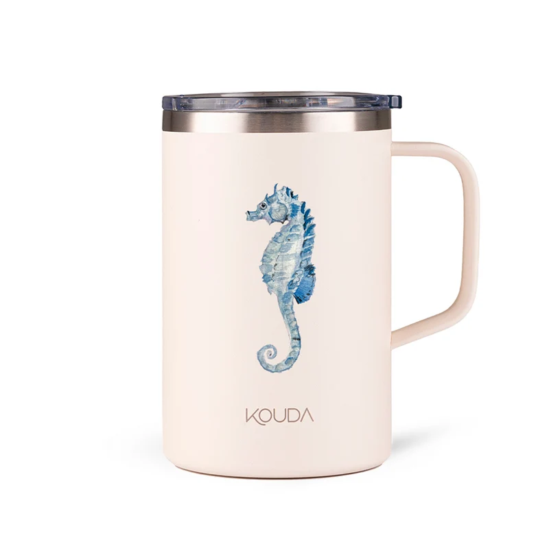 Caneca Kouda Helga 500ml - Cavalo Marinho - Clara Calmon - Off White - KOUDA
