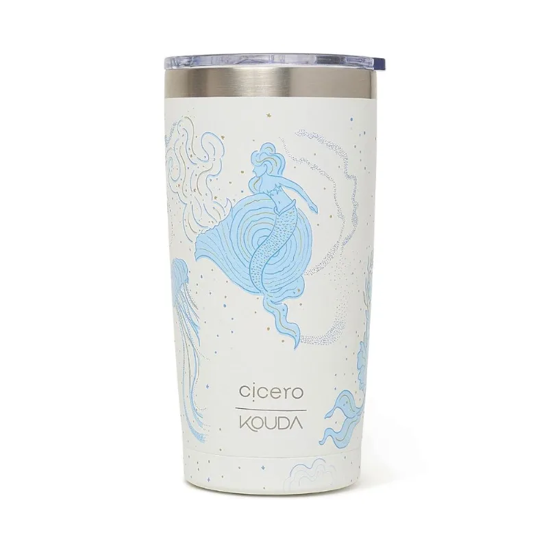 Copo Cicero + Kouda Don 500ml 10379 Branca Origens Aqua Azul - KOUDA