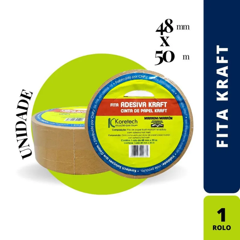 Fita Adesiva Kraft Marrom 48Mmx50M C/1Rl