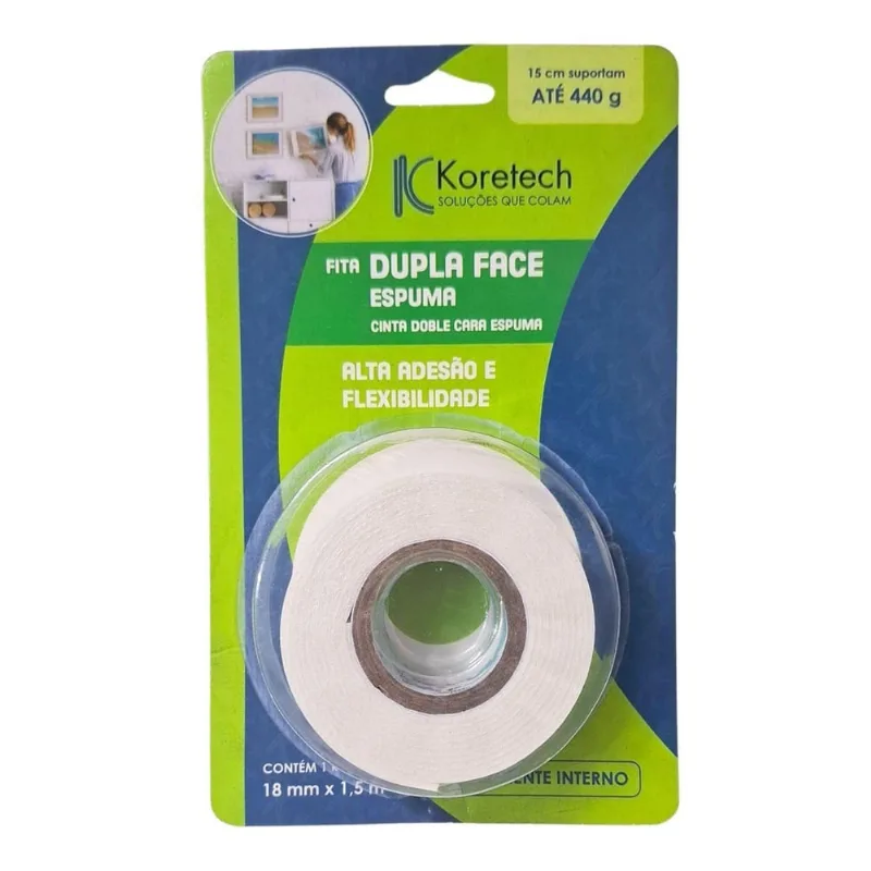 Fita Dupla Face Espuma Br 18Mmx1,5 1/12