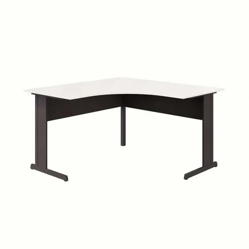 Mesa de Escritório em L New City Cinza e Preta 135 cm