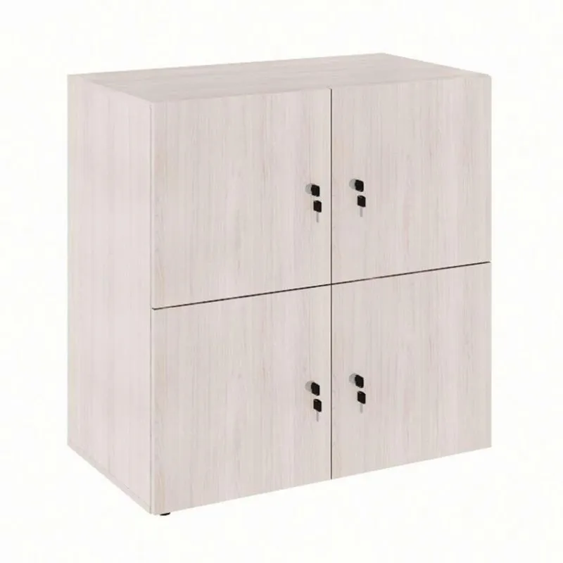 Armário para Escritório Locker 4 Portas Modern Design Module MDP Carvalho Berlin