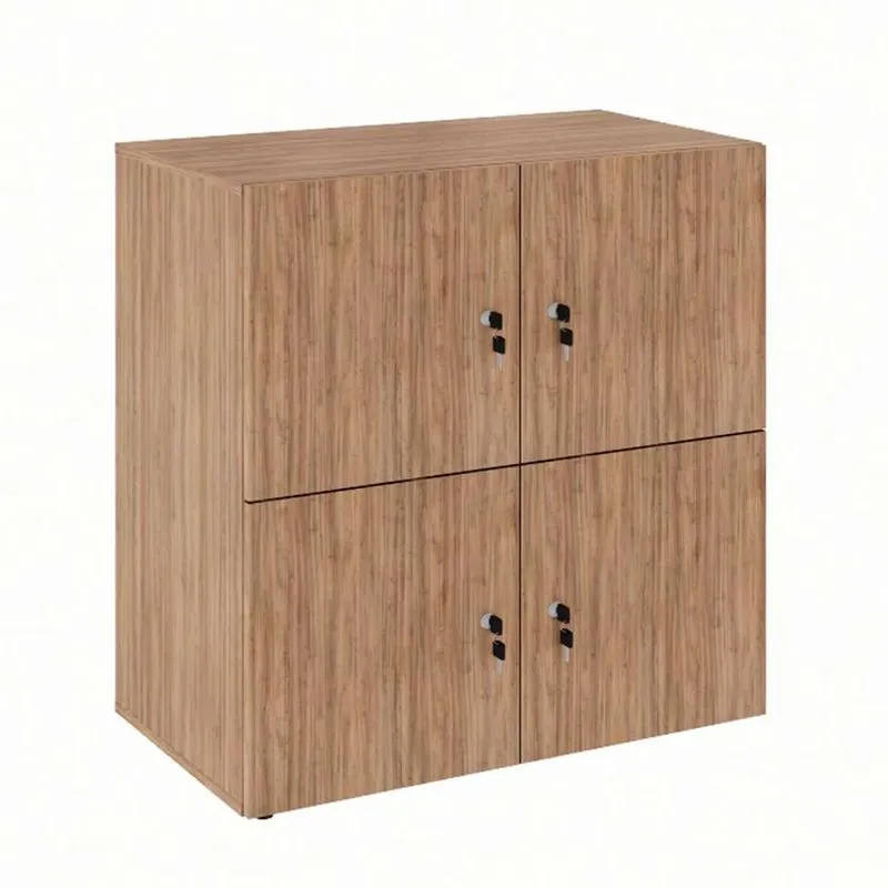 Armário Locker Duplo Module 4 Portas com Fechadura MDP Ameixa Fosco