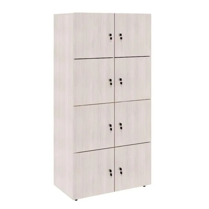 Armário Locker para Escritório Modern Design Module 8 Portas MDP Carvalho Berlin