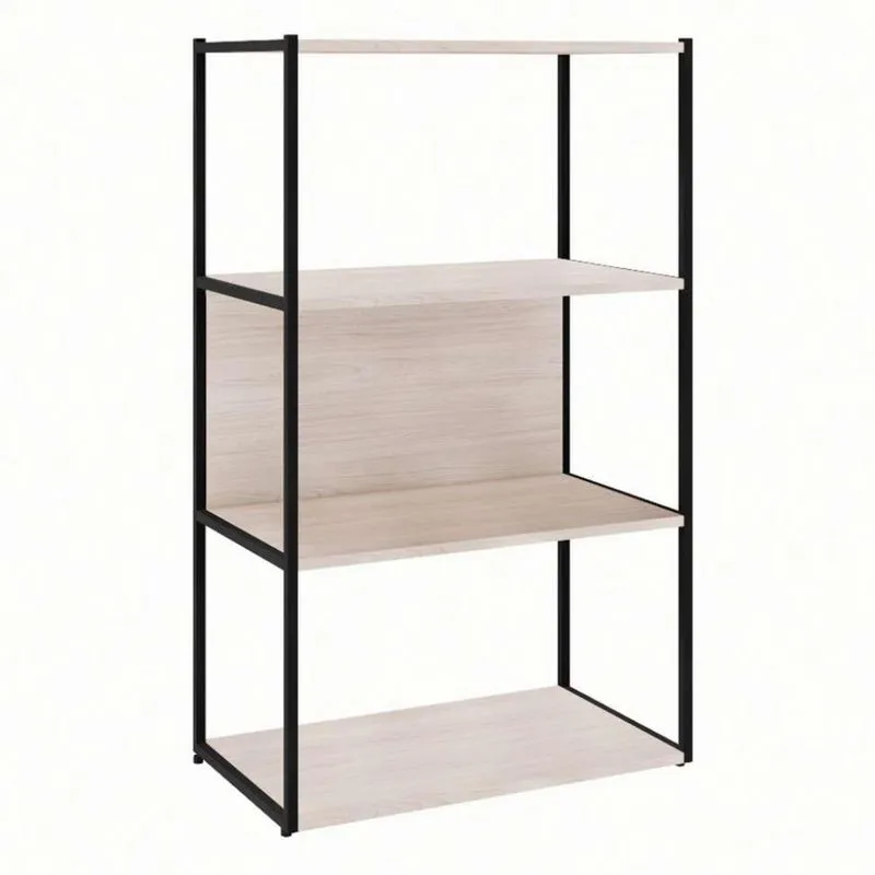 Estante Modern Design Shelf Metal e MDP Carvalho Berlin e Preta 105 cm