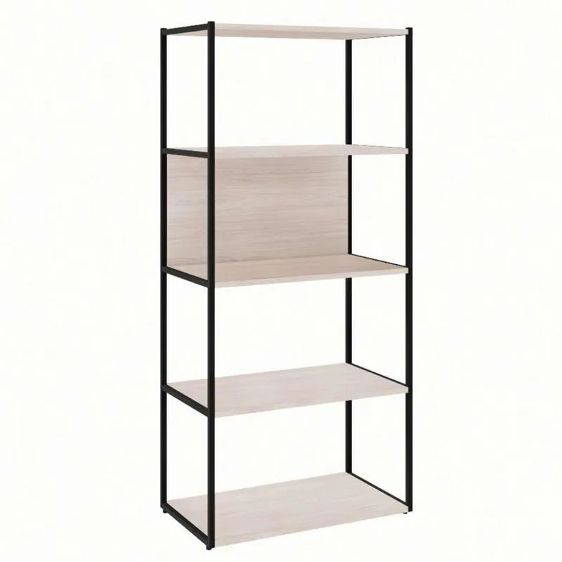 Estante Modern Design Shelf Carvalho Berlin e Preta 139 cm