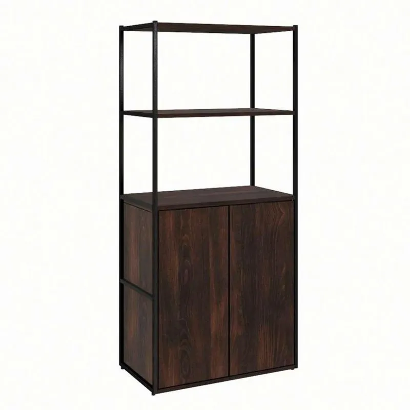Estante Shelf 2 PT Marsala e Preta 139 cm
