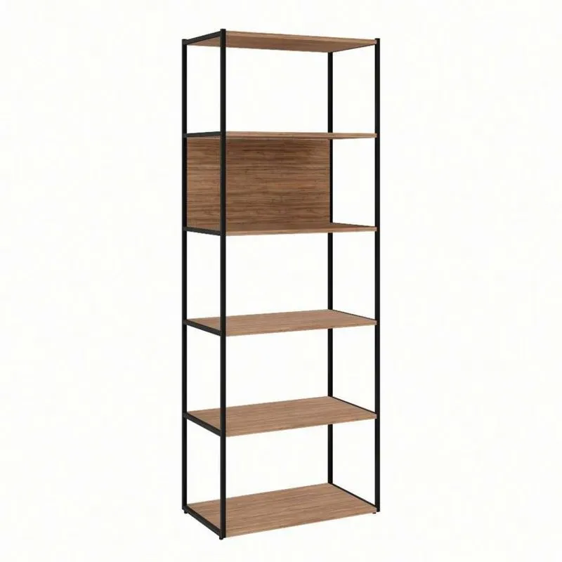 Estante Industrial Modern Design Shelf Metal e MDP 5 Prateleiras 173cm Ameixa e Preto