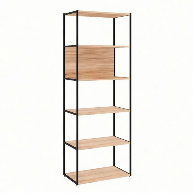 Estante Multiuso Modern Design Shelf Metal e MDP Calvi e Preta 173cm
