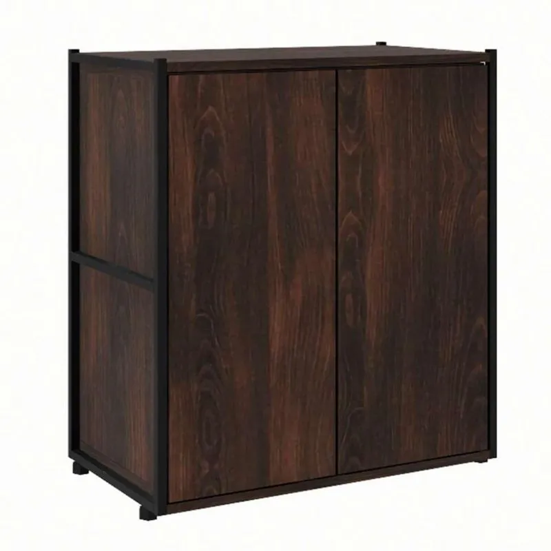 Armário de Escritório Shelf 2 PT Marsala e Preto 71 cm