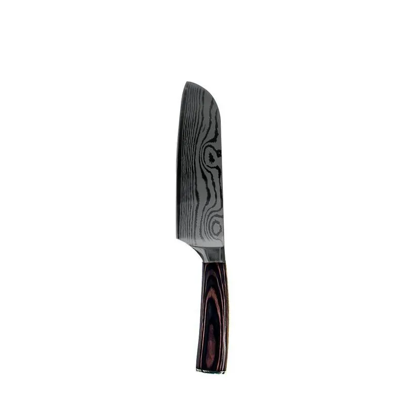 Kit de Facas 7 peças com Suporte Preto Churrasco e Cozinha
