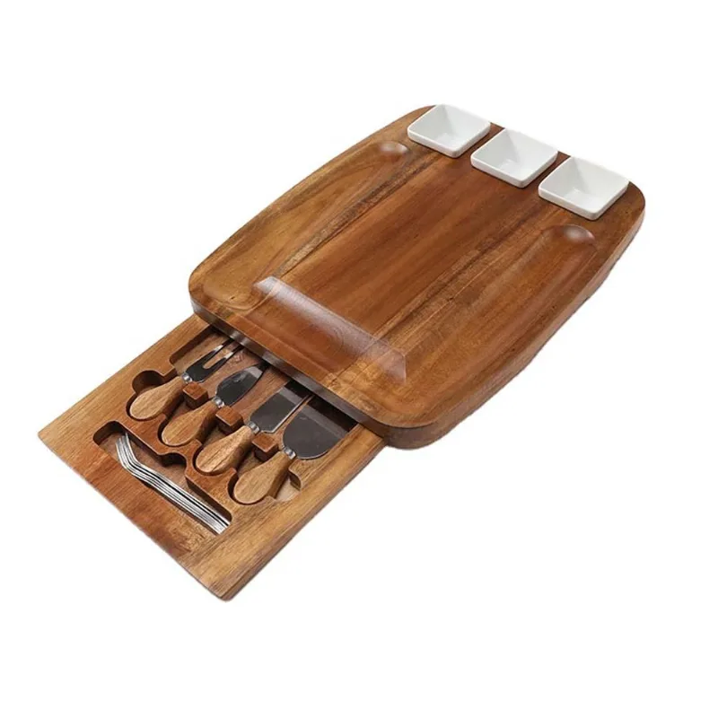 Tábua De Bambu Nz193 P/ Frios C/ 8 Mini Talheres, 2 Palitos P/ Queijos E 2 Giz - Flexinter