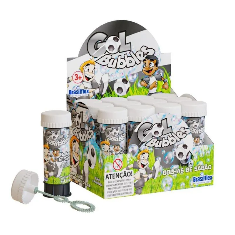 Bolha De Sabão Gol Bubble 12u Time De Futebol Preto E Branco
