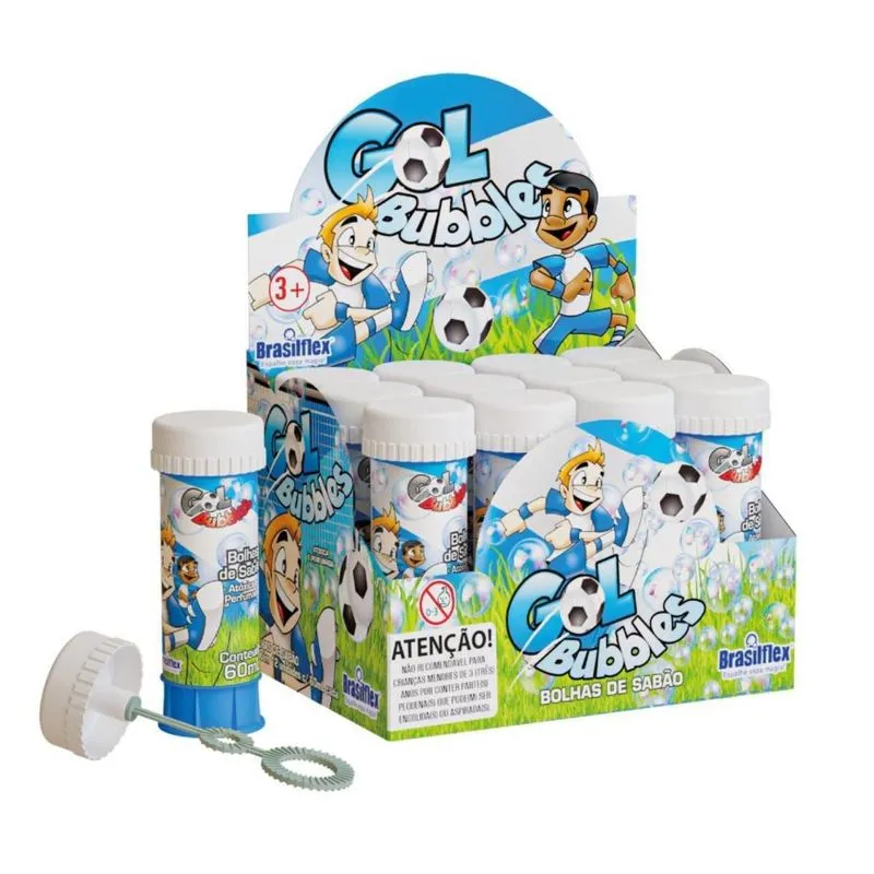 Bolha De Sabão Gol 12u Futebol Azul E Branco Azulão