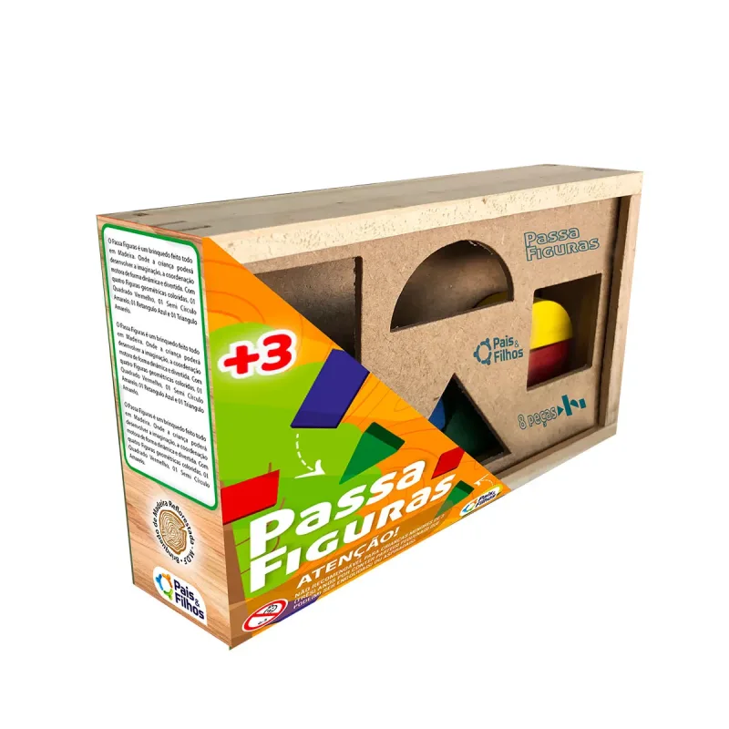 Jogo Passa Figuras 8 Pecas Pais e Filhos