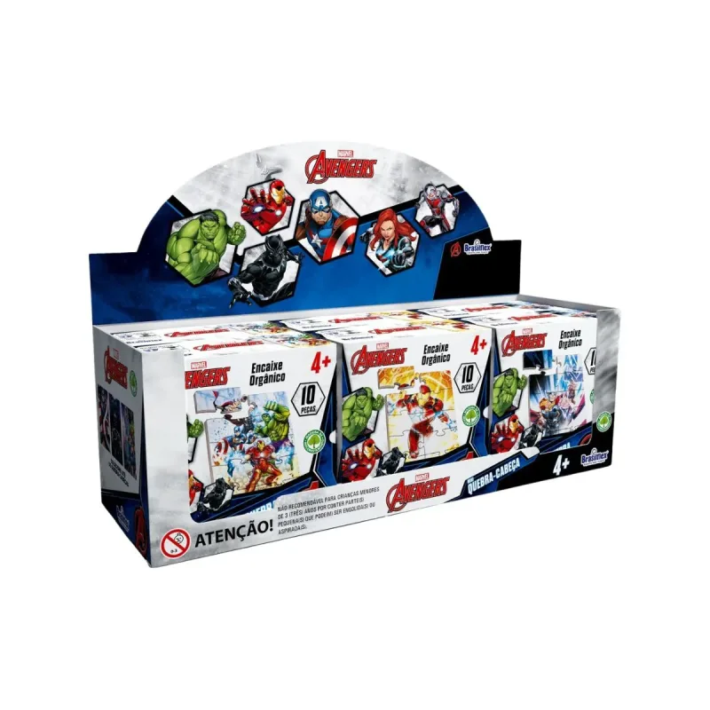 Mini Quebra Cabeca Avengers Pais e Filhos Madeira