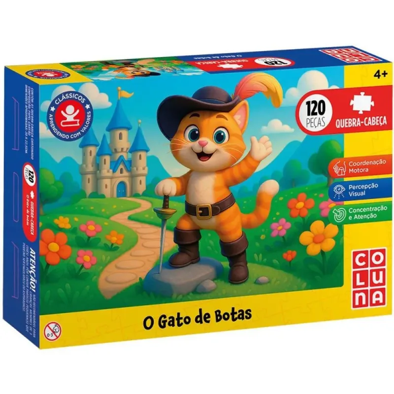 QUEBRA-CABECA Cartonado o Gato de Botas 120 Pecas