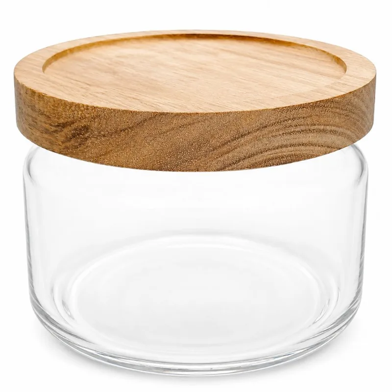 Pote Hermético C/ Tampa MDF 350ml em Vidro Flashgoods