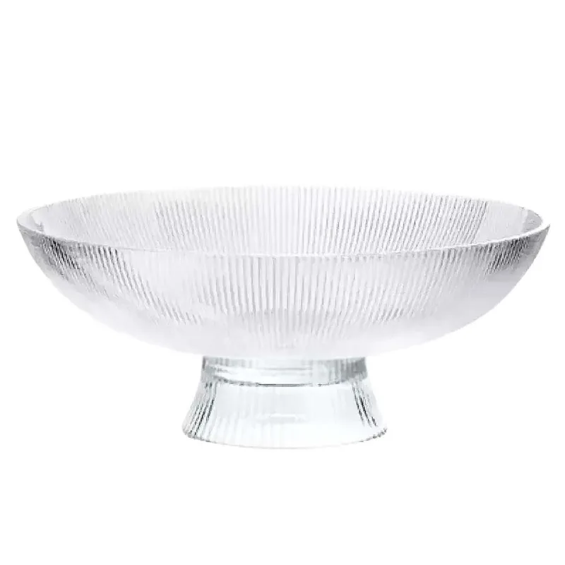Fruteira Lines Redonda 25,6x10,2cm em Vidro Flashgoods