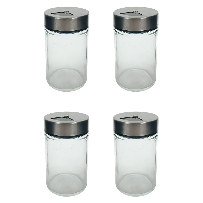 Jogo De Porta Condimentos 4 Peças em Vidro Flashgoods
