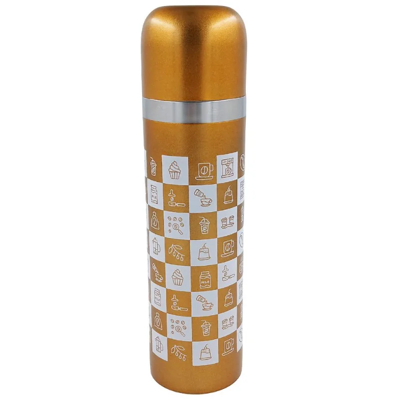 Garrafa Térmica C/ Alça 420ml em Aço Inox FlashGoods-Dourado