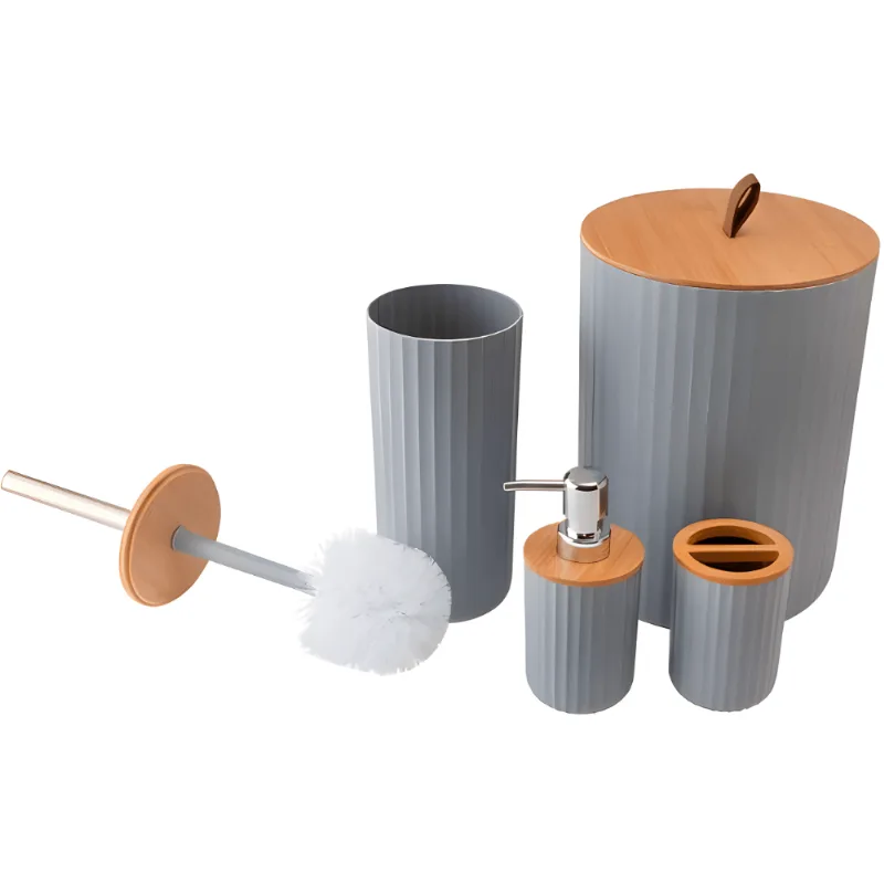 Kit Banheiro 4 Peças Cinza PP - Flashgoods UNICA